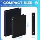 Henoyso 6 Pcs Plastic 1 Inch Mini 3 Ring Binders Fits 5.5" x 8.5" Paper, Holds(Capacity 200 Sheets), Flexible Three Round Rings Small Black A5 Binders Bulk for School, Office Use, Photo Album
