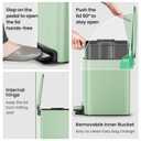 Cesun Small Bathroom Trash Can with Lid Soft Close, Step Pedal, 6 Liter / 1.6 Gallon Stainless Steel Garbage Can with Removable Inner Bucket, Anti-Fingerprint Finish (Matt Green)