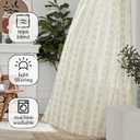 Jinchan Boho Curtains for Living Room Farmhouse Sage Green Curtains 84 Inch Length 2 Panels for Bedroom Geometric Striped Light Filtering Window Drapes Rod Pocket Sage Green on Beige