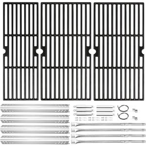 Hisencn Replacement Parts for Charbroil Performance 4 Burner Grill, 463347017, 463335517, 463347418, 463342119, 463376017, 463342118, G470-5200-W1 Burner, G470-0004-W1A Heat Plates and Cooking Grates