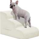 Dog Steps for Small Dogs, 3-Step Dog Ramp and Stairs for High Beds and Sofa, Non-Slip Pet Stairs for Small Cats, Removable and Easy to Clean Pet Stairs, Beige