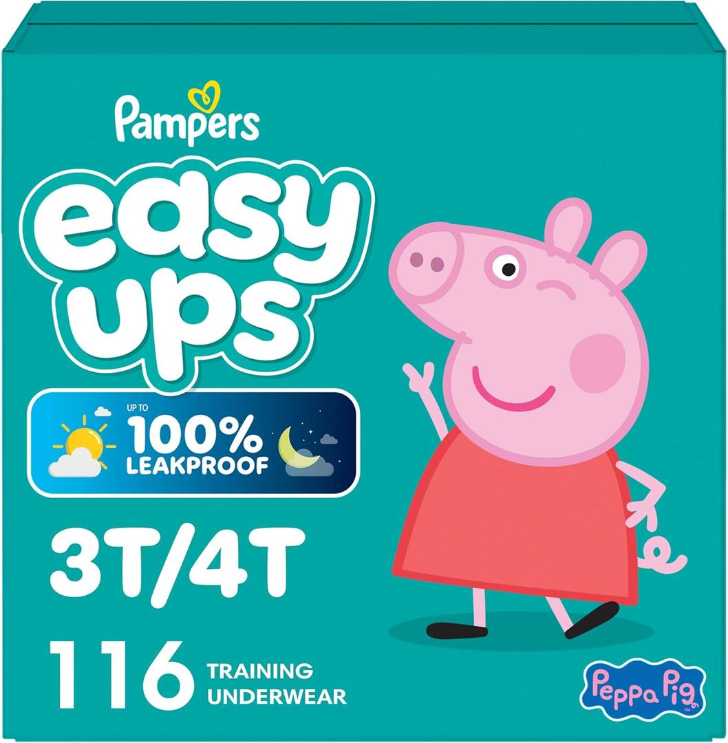 Pampers Training Pants - Easy Ups Girls & Boys - Size 3T-4T, 116 Count, Peppa Pig Potty Underwear
