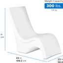 Step2 Vero Pool Chair, Fade-Resistant, Waterproof Patio Furniture for Sun Shelf, Use in Pools up to 15-Inches of Water, Weighted, 43"D x 23"W x 37"H, Resin, White