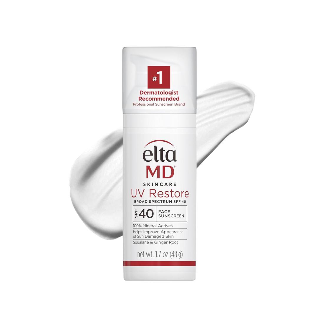 EltaMD UV Restore,Face Sunscreen, SPF 40, Mineral Sunscreen for Sun Damaged Skin Repair, Anti-Aging Zinc Oxide Sunscreen Formula (Untinted)