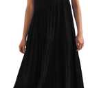 ANRABESS Women Summer Casual Loose Sleeveless Sundress Spaghetti Strap Flowy Boho Linen Beach Vacation Maxi Long Dress (Black, XL)