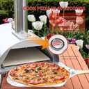 12" Wood Pellets Pizza oven with Thermometer – Portable Wood Fired Pizza stove, Stainless Steel, Quick Heat-Up, 12" Pizza Stone for Camping and Outdoor Cooking, Great Gift for Camping Enthusiasts