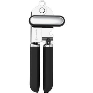 KITCHENDAO Can Opener Manual, 2nd Generation Blade, Handheld Can Opener with Magnet, Super Sharp Cutting Wheel for Smooth Edge Cut, Soft Grip,Oversized Knob for Seniors & Arthritis, Easy to Use (Black)