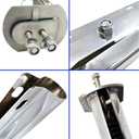 Stainless Steel Straight Spring Loaded Mud Flap Hangers Brackets Mudflap Holders Mounts Set 1-1/8" Bolt Spacing 30" Length with Aluminum Reflective Tapes fit for Semi Trucks, 2 pcs