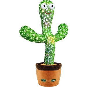 Pbooo Mimicking Cactus Toy for Babies, Ing Talking 15 Second Voice Recorder Toy, Led Tummy Time Musical Toys, Singing Cactus Birthday Gift