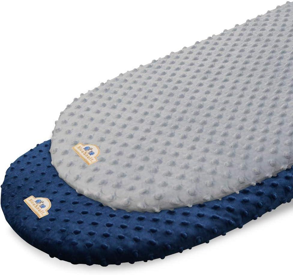 BlueSnail Soft and Strechy Minky Bassinet Fitted Sheet, Cradle Sheets for Bassinet Pad/Mattress 2pk (Bassinet, Navy+Gray) BlueSnail Soft and Strechy Minky Bassinet Fitted Sheet, Cradle Sheets for Bassinet Pad/Mattress 2pk (Bassinet, Navy+Gray)