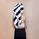 Salt Earth Cotton Beach Towel (Pack of 4, 30"x60") - Oversized Beach Cabana Striped Towels - Quick Dry & Absorbent Towels for Bathroom, Travel, Pool, Spa, Bath, Vacation, Home, Swim (Navy Blue)