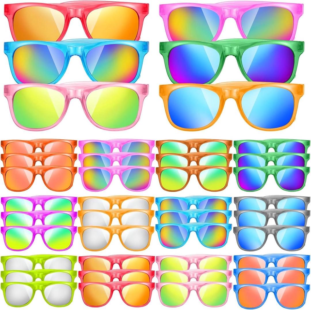 36 Pack Kids Sunglasses Bulk with UV400 Protection, 12 Colors Neon Sunglasses for Birthday Party Favors, Beach, Graduation Gift, Summer Pool Party Supplies, Goody Bag Filler, Boys Girls Classroom Gift