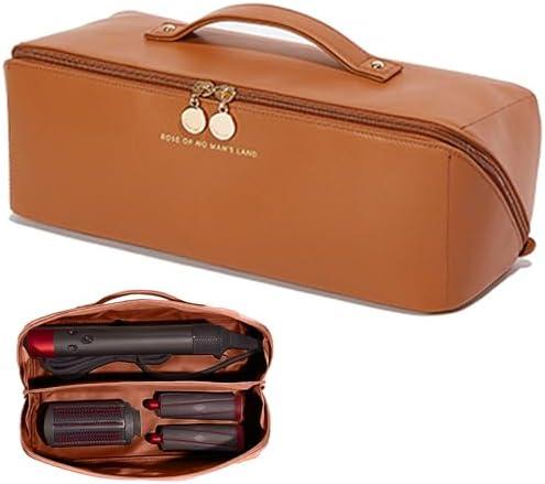 Linpr Travel Case Compatible with Dyson Airwrap Styler, Portable Supersonic Hair Dryer Travel Storage Bag, Waterproof Carrying Case Organizer for Shark Flexstyle and Attachments (Brown)