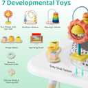 Kizfarm 3-Stage Baby Activity Center, Montessori-Inspired Design, 7 Interactive Toys with Teether, Exersaucer&Toddler Table, Shower Gift, 3 6 12 Month Old Baby Essential, Toy for Baby Infant Toddler
