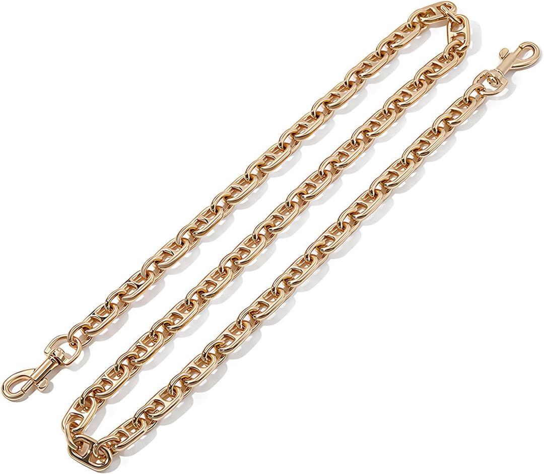 Light Gold Purse Chain Strap, 47" Shiny Gold Shoulder Bag Chain Alternatives, Stylish Crossbody Long Chains Replacement for Coach Bags (Shiny Gold, 47 Inches)