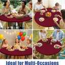 Moosfor Round Spandex Tablecloth, Elastic Fitted Waterproof Tablecloths for 45"-56" Tables, Stretch Washable Picnic Table Cover for Camping, Dining, Indoor and Outdoor, Wine Red