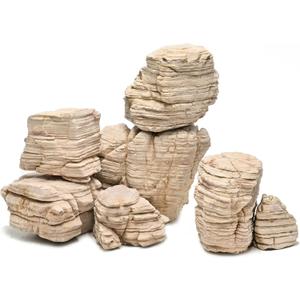 Natural Aquarium Rocks PH Neutral Stone 2-7inch Fish Rocks 10lb Pagoda Rocks for Aquariums, Landscaping Model,Tank Decoration,Amphibian Enclosures-6-7Pcs