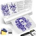 Milestone M9 Professional Tattoo Stencil Printer, Upgraded 2-in-1 Wireless Bluetooth Portable Thermal Printer for Tattoo Stencils & Documents Compatible with Phone/Tablet/PC (White)