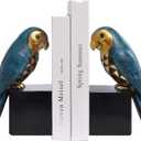 Bookends Resin Bookends Heavy-Duty and Reliable Book Stopper Creative Parrot Book Ends for Shelves Living Room Office Home Decor Exquisite