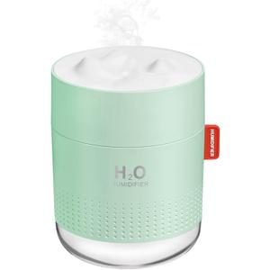 Green Portable Mini Humidifier, 500ml Small Cool Mist USB Desktop Humidifier for Baby Bedroom, Travel, Office, Home - Auto Shut-Off, 2 Mist Modes, Super Quiet