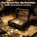 Wooden Suitcase, Distressed Small Vintage Suitcase with Solid Handle,Versatile Keepsake Trunk & Treasure Chest for Photo Props, Home Decor, and Bridal Displays (9.4"x4.7"x6.8")