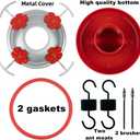 Hummingbird Feeder Base Replacement Parts Set Includes Hummingbird Feeder Bottom, 2 PCS Moat Hook 2 Pcs Brushes and 1 Pcs Replacement Seal Rings