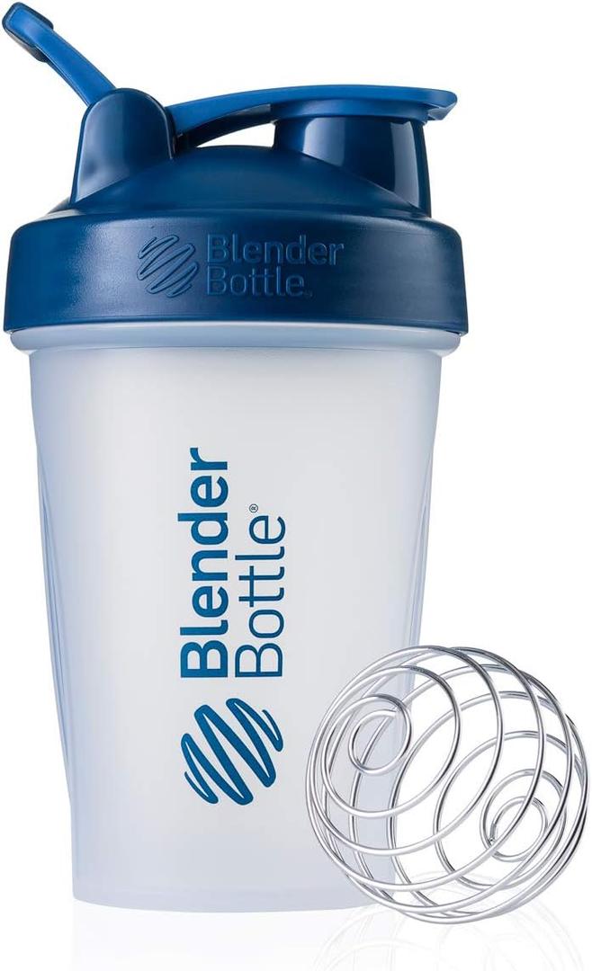 BlenderBottle Classic Loop Top Shaker Bottle, 20-Ounce (Clear| Navy lid)