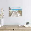Bathroom Wall Art Beach Picture: Modern Ocean View Sea Canvas Artwork Decor Contemporary Coastal Scene Wave Seascape Painting Horizontal Scenic Nature Landscape Seaside Boardwalk Prints for Living