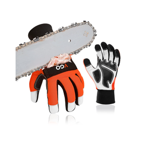 Vgo... Chainsaw Gloves, 12-Layer Chainsaw Protection on Both Hand Back, leather Work Gloves, Mechanic Gloves M