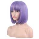 WildCos Short 12 Inches Straight Synthetic Cosplay Wig for Women (purple)