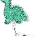 Dinosaur Cowboy Funny Badge Reel, RN Badge Buddy, Cute ID Name Work Badge Holder with Retractable Clip Accessories for LPN CNA MA Nurse Doctor Nursing Student and Medical Workers, Nurse Gifts