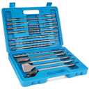17pcs SDS Plus Concrete Masonry Drill Bits and Chisels Set with Storage Case, Carbide-Tipped Drill Bit Set for Concrete, Stone, Brick