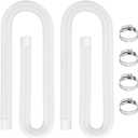 Pool Hoses for Above Ground Pools 1.5" Diameter x 59" Long, 2 Pack 1.5 Inch Above Ground Pool Hose Replacement Compatible with Intex Coleman Surface Skimmer, Filter Pump Hose, with 4 Metal Clamps