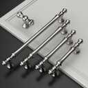Amerdeco 10 Pack Brushed Satin Nickel Cabinet Hardware - 5 Inch(128mm) Hole Center Kitchen Cabinet Handles for Bathroom and Dresser Pulls - ZH0014