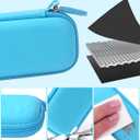 2 x Heart Rate Monitor Case KardiaMobile EKG Monitor 1L 6L, Portable Hard EVA Kardia Mobile Case with Climbing Clip, Protective KardiaMobile EKG Organizer (BLUE)