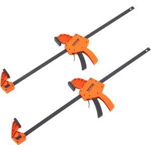 VEVOR Bar Clamps for Woodworking, 2-Pack 24" One-Handed Clamp/Spreader, Quick-Change F Clamp with 300 lbs Load Limit, High-strength Plastic and Carbon Steel, Wood Clamps for Woodworking Metal Working