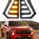 LED Fog Lights Kit for 2024 2025 2026 Toyota Tacoma DRL Daytime Running Lights Amber Turn Signal Front Bumper Lamps 4th Gen Toyota Tacoma Accessories (C-shaped)