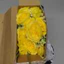 Ovveroche 8 Pack Yellow Peonies Artificial Flowers, Fake Silk Hydrangea Bouquet for Bridal Wedding Home Table Decor Reusable Dining Opening Ceremony Birthday Arrangement Faux Floral