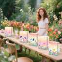 JeVenis 12 PCS Wildflower Party Favor Gift Bags Treat Candy Goodies Bags for Floral Flower Bridal Shower Baby Shower Birthday Wedding Party Supplies