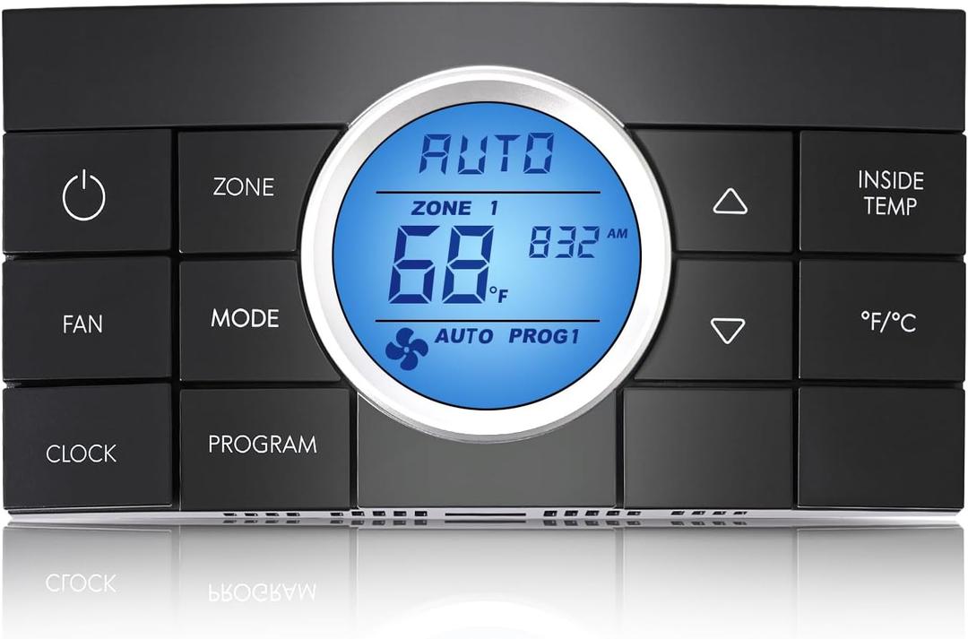 Multi-Zone Comfort Control Center 2 Thermostat 10-Button Thermostat Compatible with Dometic Air Conditoner Series 579,595,600,6308,520,6218xx457915 and More, Black Replace 3314082.000