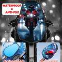 VAZESWIN Aluminum Alloy Rainproof Foldable Motorcycle Bar End Mirrors, CNC Machined Anti-Glare Blue Lenses Motorcycle Rear View Mirrors, Multi-Angle Adjustable Fit for 12-18mm Handlebar Inner Diameter