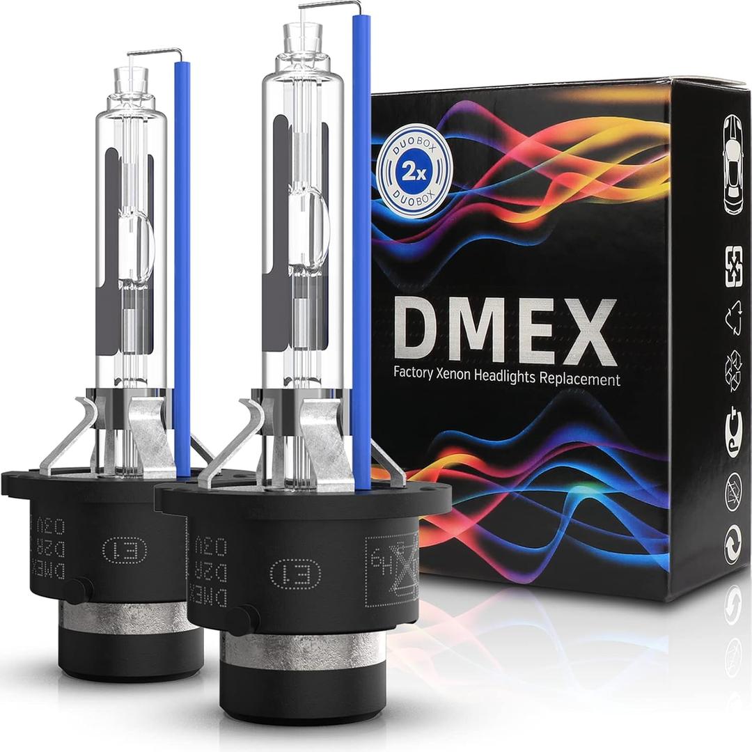 DMEX D2R 35W 6000K Cold White Xenon HID Headlight Bulbs 85126UB 66250 85126WX Replacement - 2pcs(NOT fit Halogen Headlight Assembly)