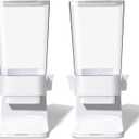 Cereal Dispenser Countertop, 5L Cereal Containers Storage Dispenser for Pantry, Large Dry Food Cereal Dispenser, Not Easy to Crush Cereal, Can Hold Oatmeal, Snack, Grain, Pet Food (White, 2Pc)