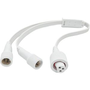 2 x Y-Connector Splitter for Permanent Outdoor Lights,Y-Shaped Extension Cable 1 Female to 2 Male,Compatible with H705A H705B H705C H706A H706B H706C,Durable & Waterproof 3-Pin Power Cord
