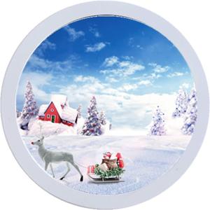 Round Photo Frame Wooden Wall Hanging Picture Frames for Home Office Wall Decor (White, 10 inch)