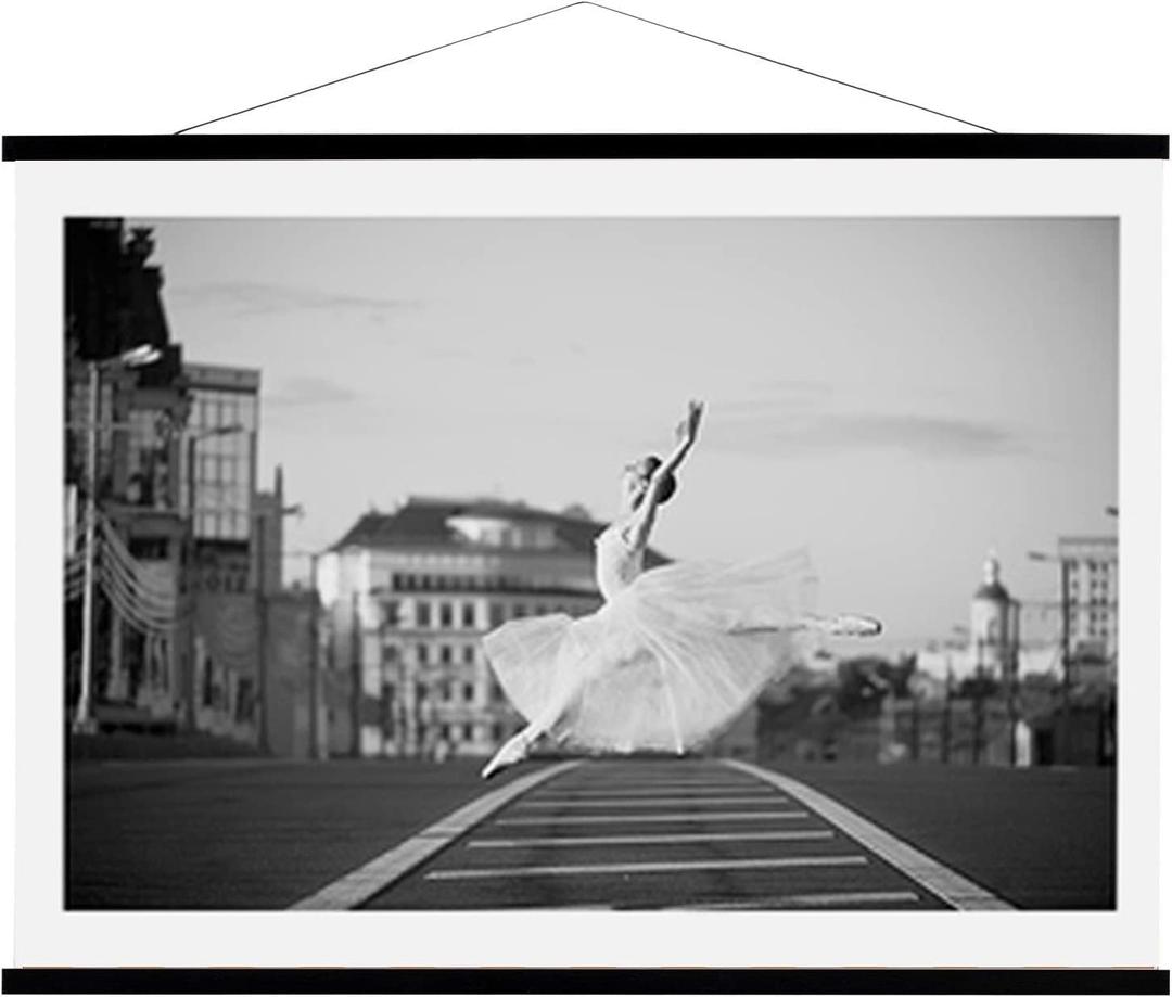 WITCOLOR Magnetic Poster Hanger Frame 28x22 28x20 28x40 Poster Frame 28 Inch Wide 1 Pack Magnetic Hanging Frame Black Wood 28" Wide Magnetic Poster Hanger Picture Frame
