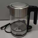 Amazon Basics Electric Kettle with Glass Carafe for Tea and Coffee, Fast Boiling, Auto Shut-Off, Boil-Dry Protection, Temperature Control, Removable Filter, 1 Liter, 1500W, BPA-Free