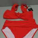 ZAFUL High Waisted Bikini Sets for Women Swim Suits 2025 Tummy Control Ruched Bikini Two Piece Bathing Suit Swimwear, Large