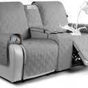 VANSOFY Loveseat Recliner Cover with Console 100% Waterproof Sofa Slipcovers Non-Slip Reclining Couch Cover Split Sofa Covers Furniture Protector for Pets, Dogs(Gray) (2 Seater+Console, Grey)
