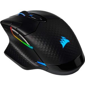 Corsair Dark CORE RGB PRO Wireless/Wired FPS MOBA Gaming Mouse  18,000 DPI, Fast Response Time, 8 Programmable Side Buttons, Dynamic Multi-Color Backlighting  Black